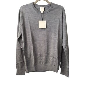 Calvin Klein Men's Crew Neck Sweater Medium‎ Gray Long Sleeve Wool Blend